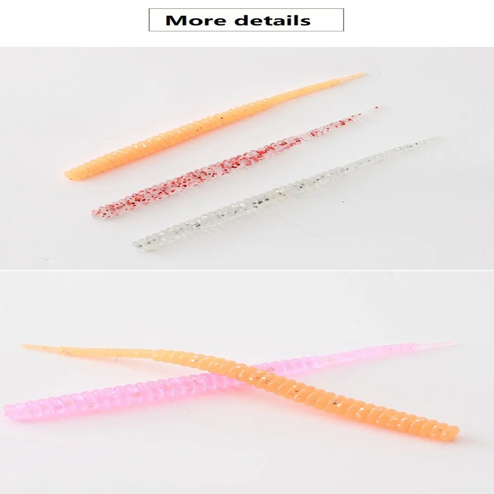 Silicone Screw Worm Soft Fishing Lures 20pcs – Slow Sink Bait Soft Fishing Lures PLUSH