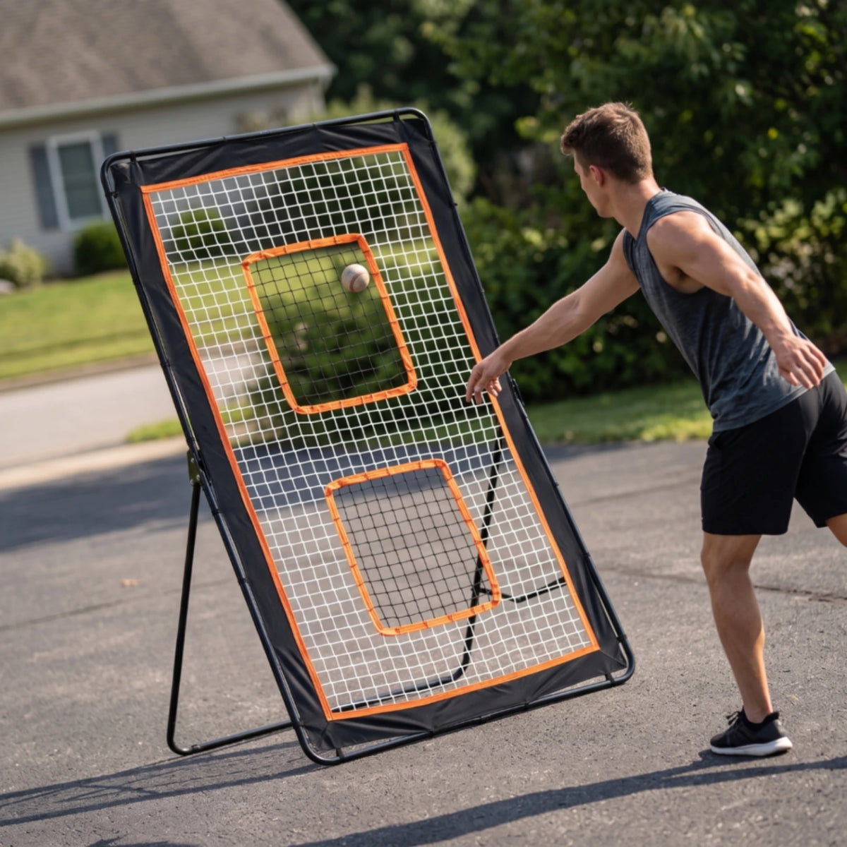 Steel Frame Sports Rebound Net 4x7ft – Fielding Training Aid Sports Rebound Net PLUSH