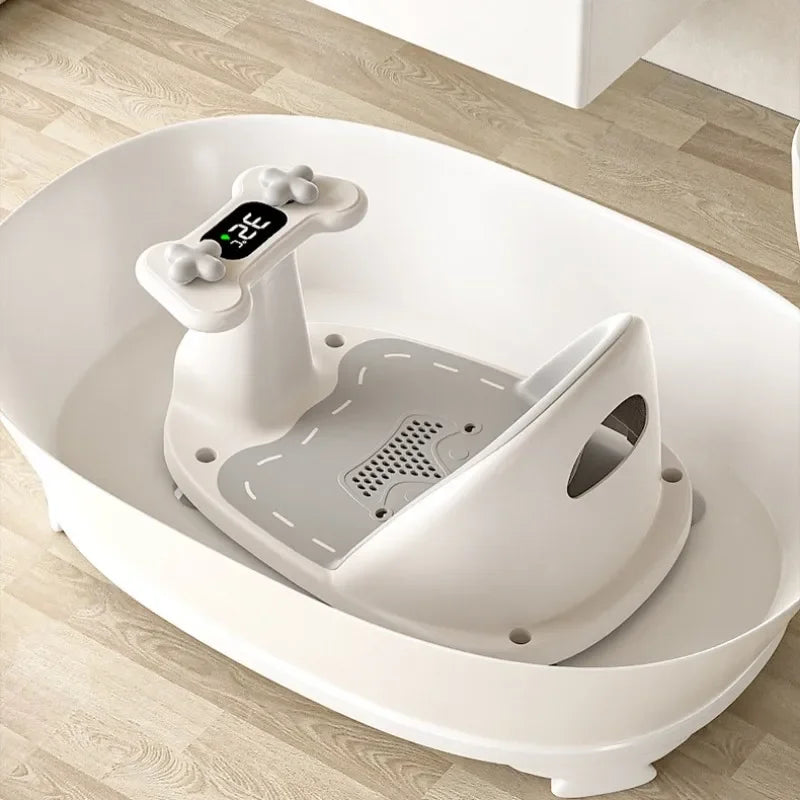 Baby Bath Seat with Temperature Sensing | Portable Shower Chair Baby Bath Seat PLUSH