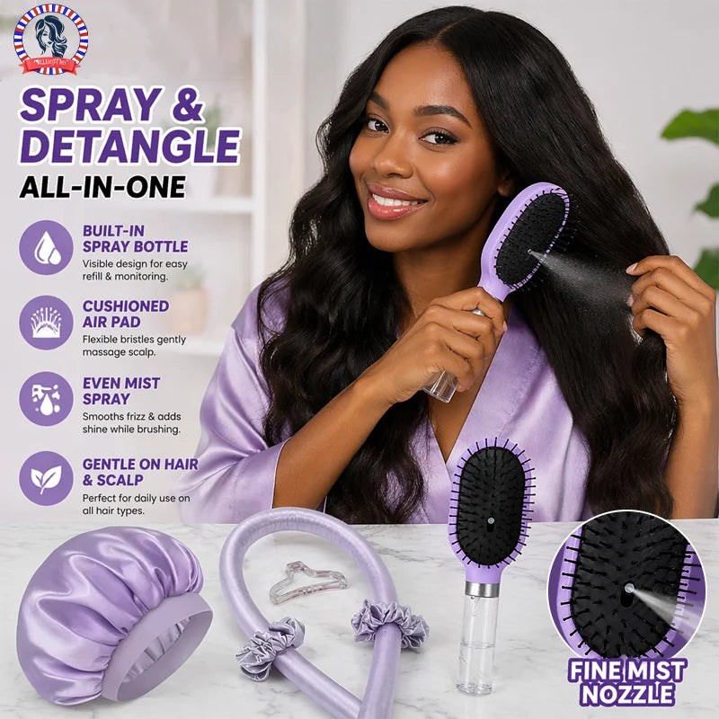 Spray Air Cushion Hair Brush Kit – Curly Hair Detangling Set Hair Brush Kit PLUSH