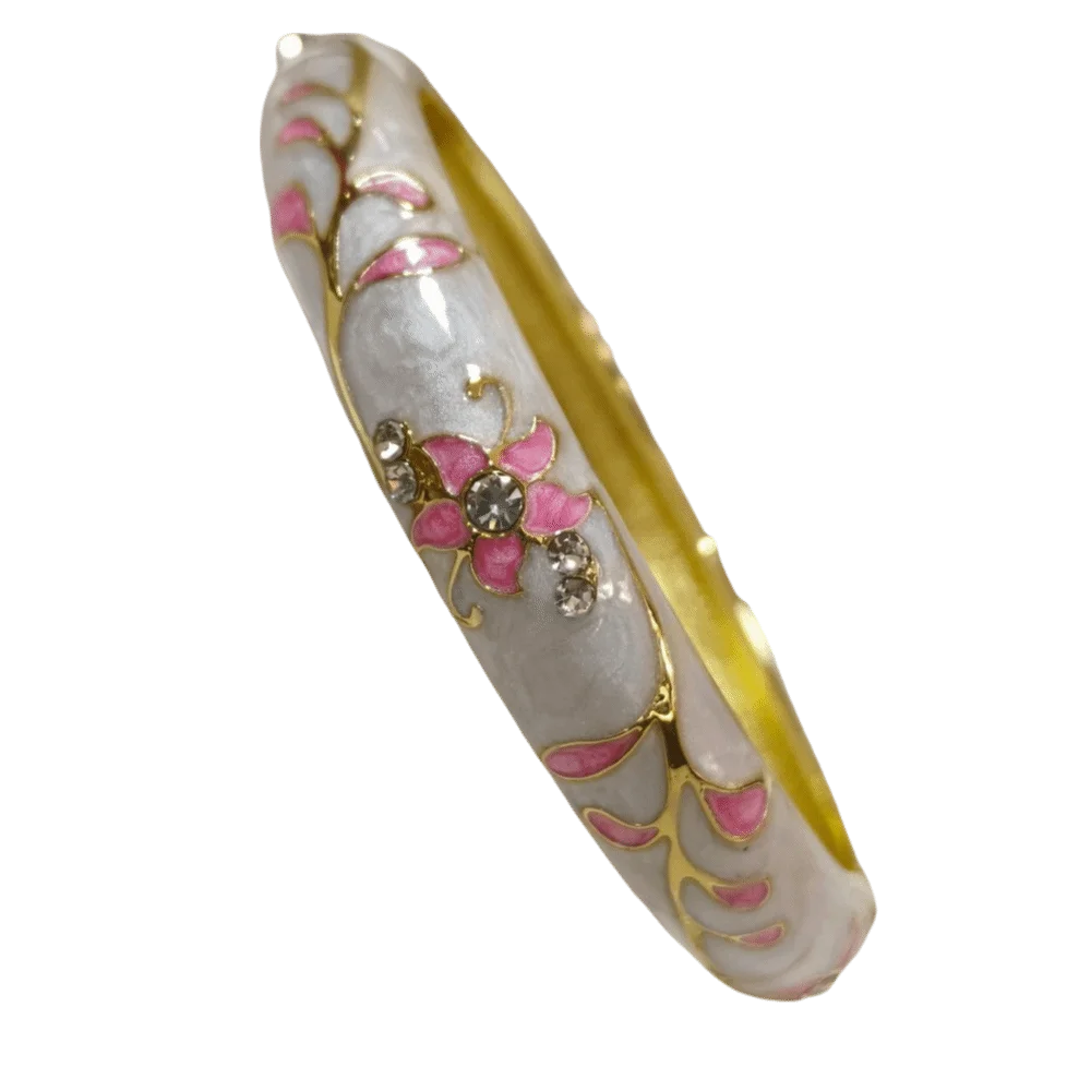 Chinese Cloisonne Enamel Flower Bangle Bracelet for Women Enamel Bangle Bracelet PLUSH 2