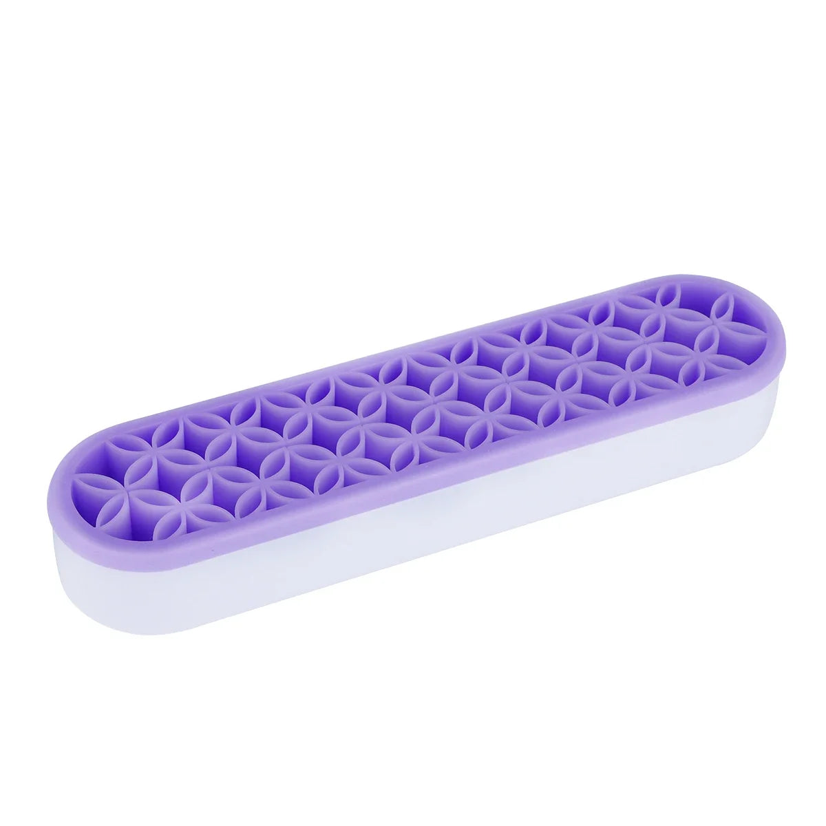 Silicone Makeup & Nail Brush Holder Organizer Stand Rack Brush Holder Organizer PLUSH Purple
