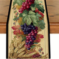 Harvest Table Runner – Grape, Wheat & Leaf Pastoral Print Table Runner PLUSH A 33X90Cm