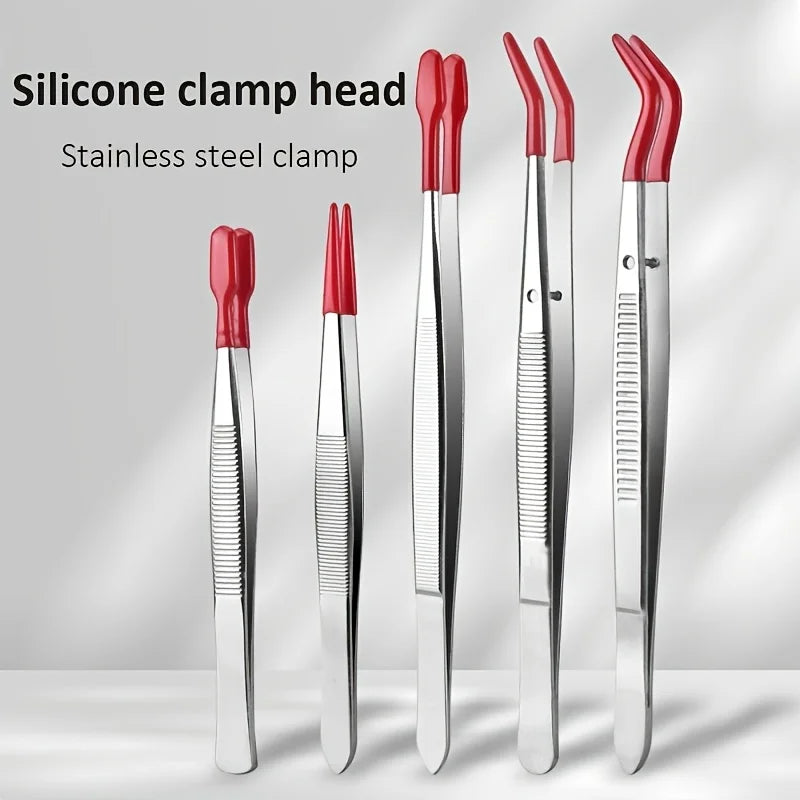 Ouriner Stainless Steel Plastic-Coated Tweezers – Lash & Craft Precision Tweezers PLUSH