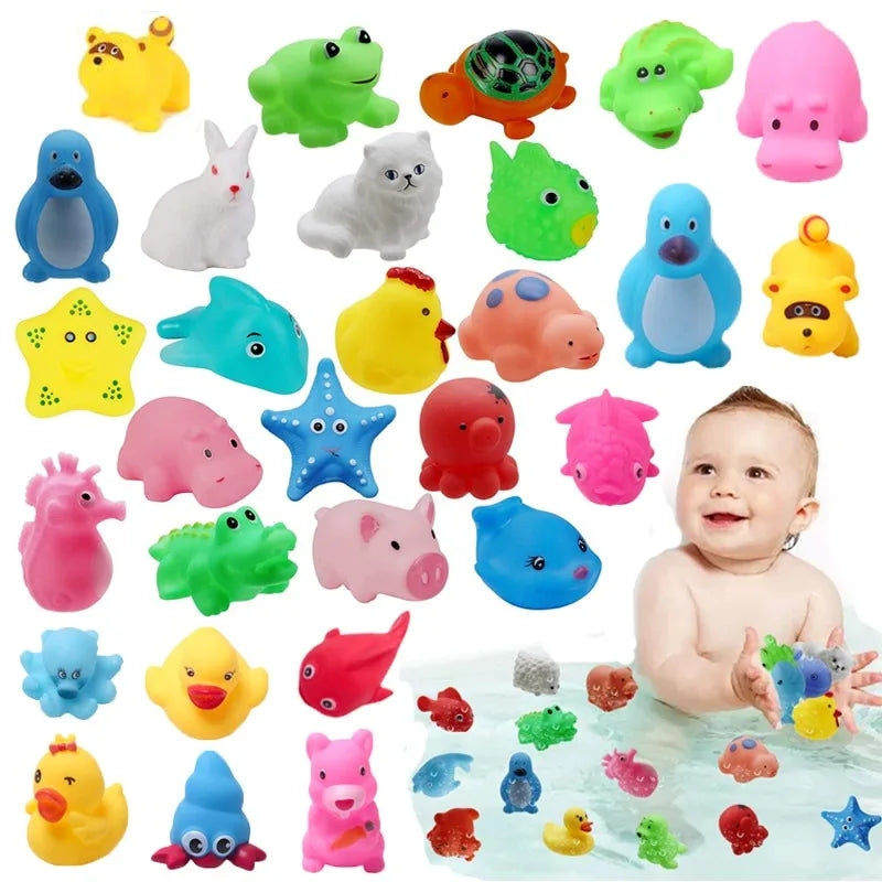 13pcs Baby Bath Toys – Cute Animal Squeeze Float Water Toys Baby Bath Toys PLUSH