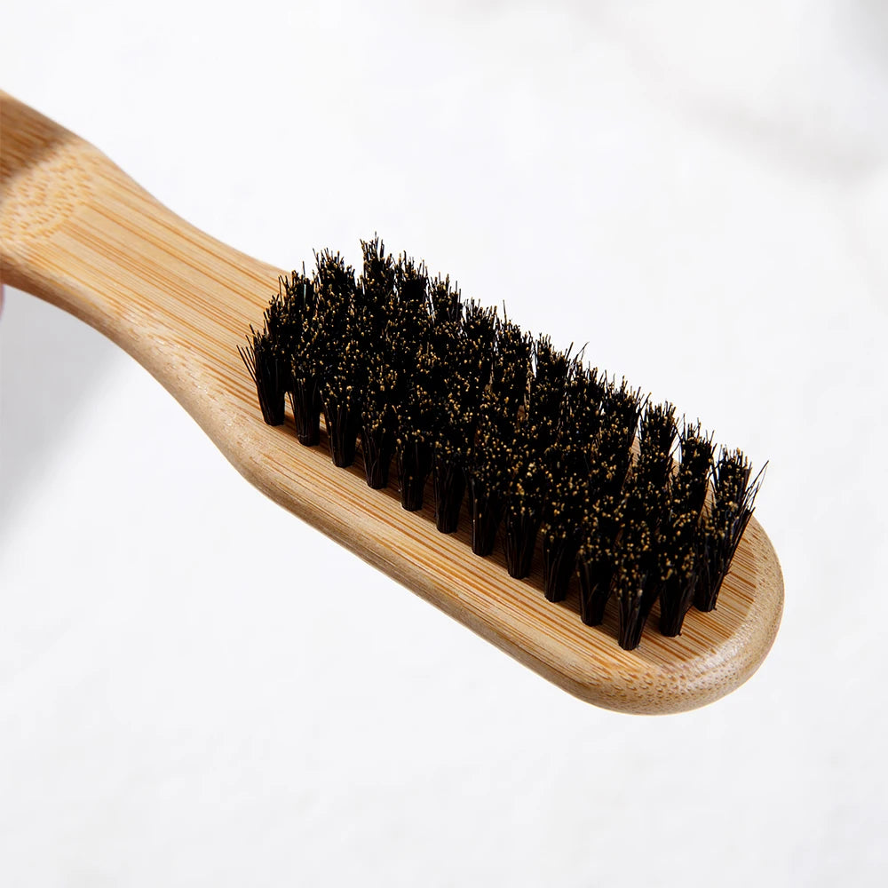 Bamboo Wood Bristle Brush – Men's Hair & Beard Grooming Hair & Beard Brush PLUSH