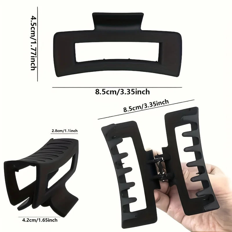 4-Pack Rectangular Hair Claw Clips – Anti-Slip, All Hair Types Hair Claw Clips PLUSH