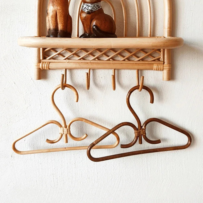 Natural Rattan Handmade Hooks Storage Organizer Hanger Rack Rattan Storage Hooks PLUSH