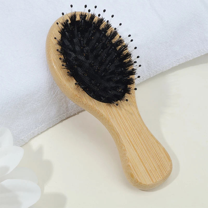 Air Cushion & Wide Tooth Bamboo Comb Set – Smooth Hair Hair Comb Set PLUSH 1pcs-A