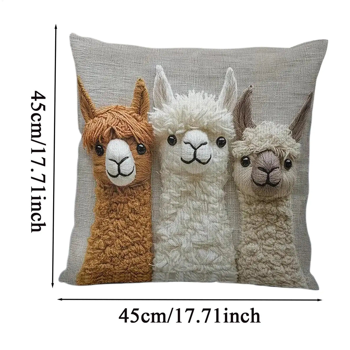 Cute Alpaca Print Pillow Cover 17.7" | Decorative Cushion Case Decorative Pillow Cover PLUSH
