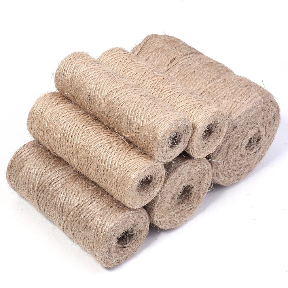 100m Natural Jute Twine Roll – Braided Rope for DIY Crafts Jute Craft Twine PLUSH