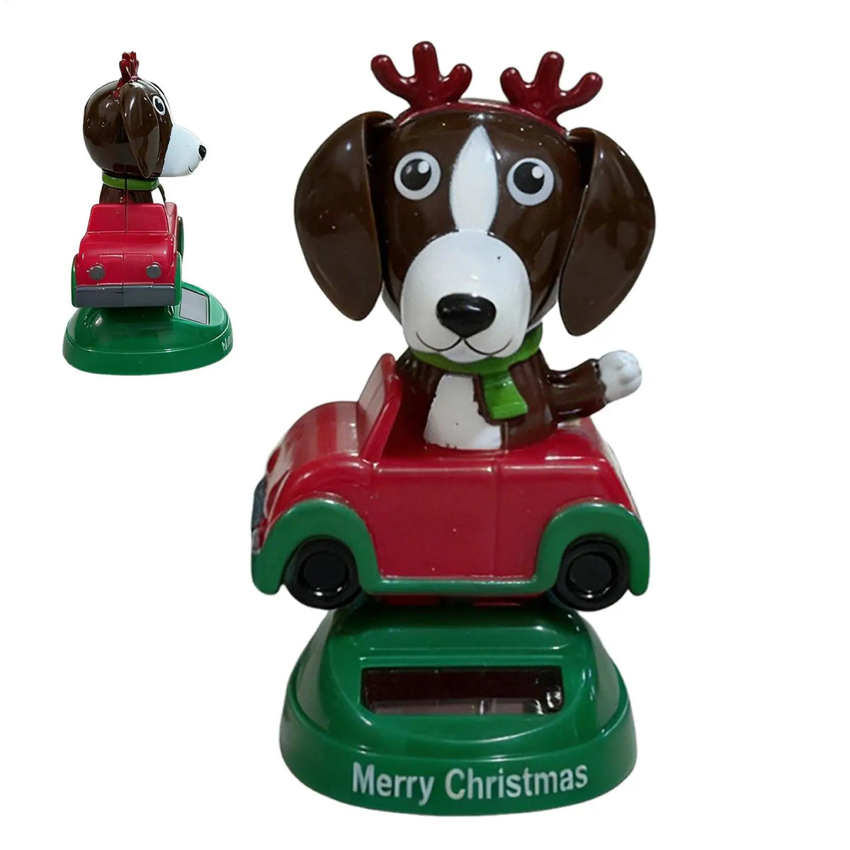 Solar Shaking Head Dog Car Dashboard Ornament Figurine Car Dashboard Ornament PLUSH