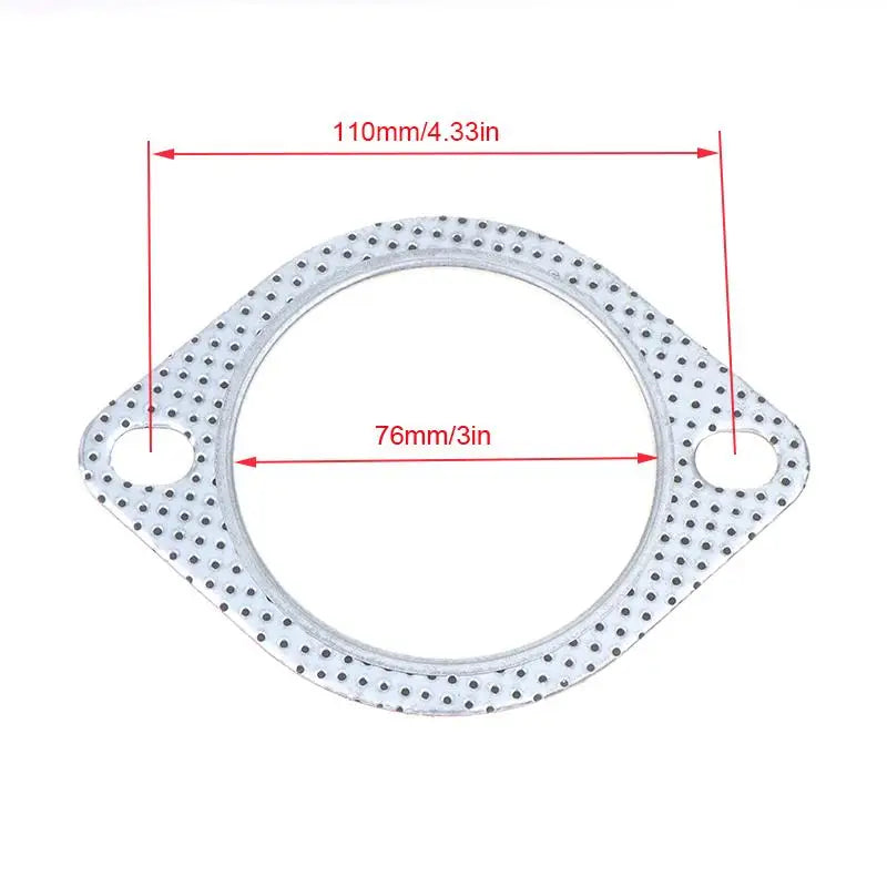 Universal Exhaust Downpipe Flange Gasket 51–76MM Two Holes Exhaust Flange Gasket PLUSH 76mm 110mm