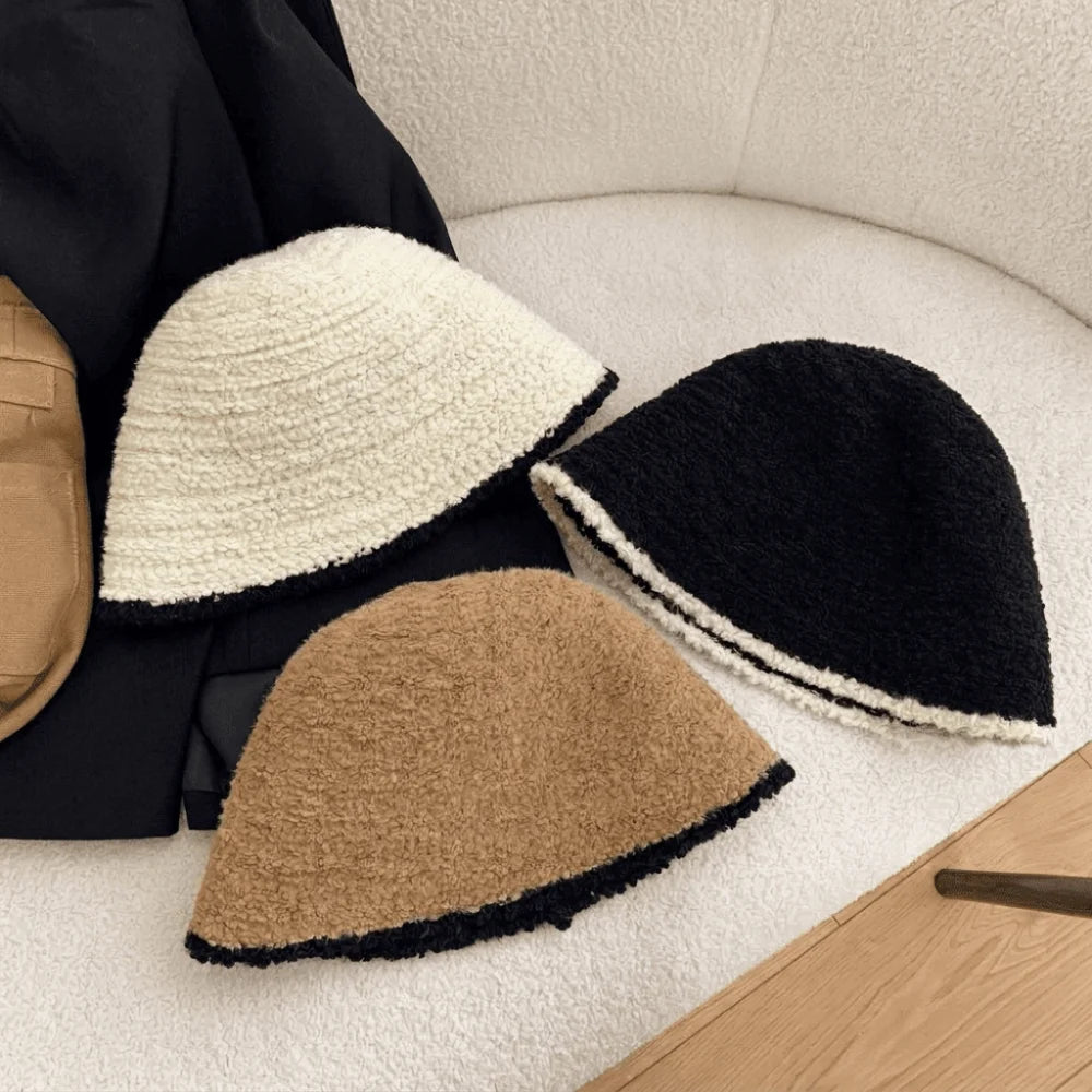 Women's Thickened Bucket Hat – Soft Windproof Fisherman Cap Bucket Hat PLUSH