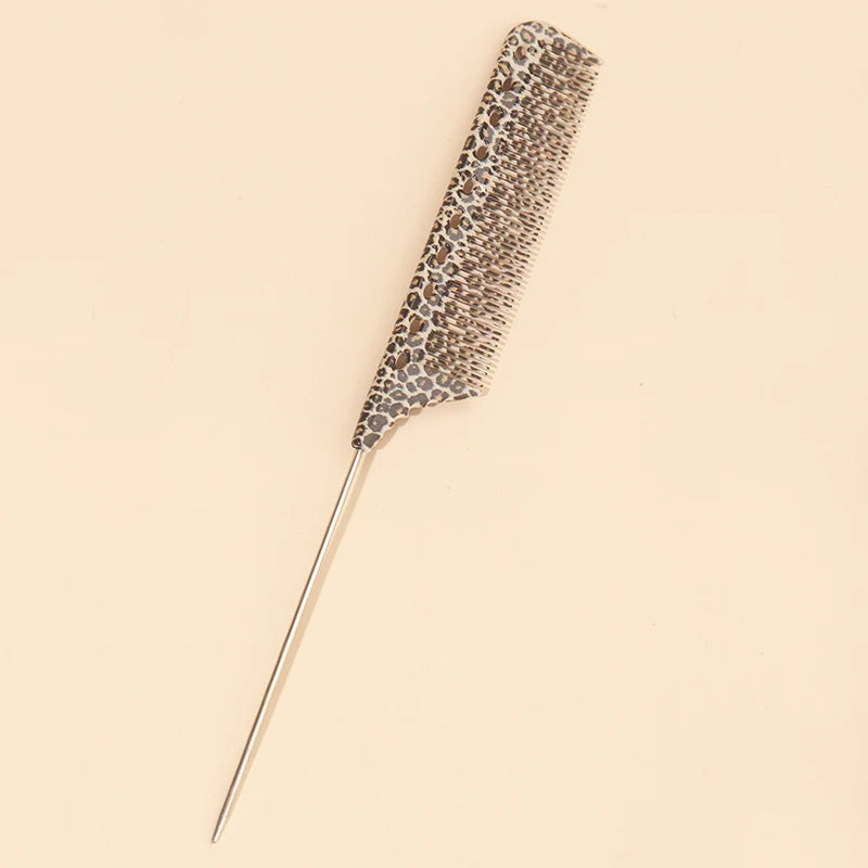 Steel Needle Tail Comb – Salon Pick Comb for Styling & Dyeing Hair Styling Comb PLUSH YELLOW