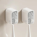 Wall Mount Toothbrush Holder with Dustproof Cover | No Drill Toothbrush Holder PLUSH WHITE