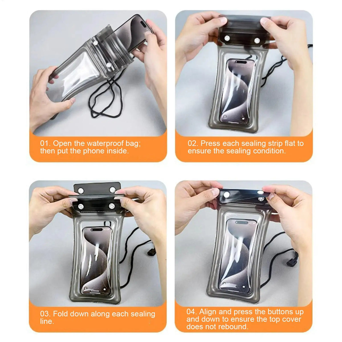 Waterproof Phone Dry Bag with Lanyard – Touch Screen Pouch Waterproof Phone Pouch PLUSH