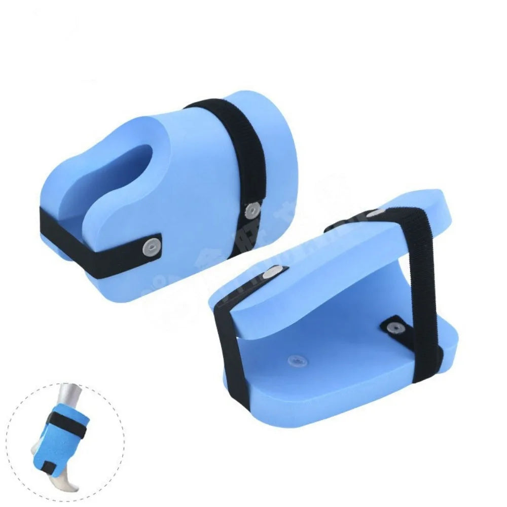 EVA Foam Ankle Flotation Cuffs – Adjustable Swim Training Weights Aquatic Ankle Weights PLUSH Blue Short