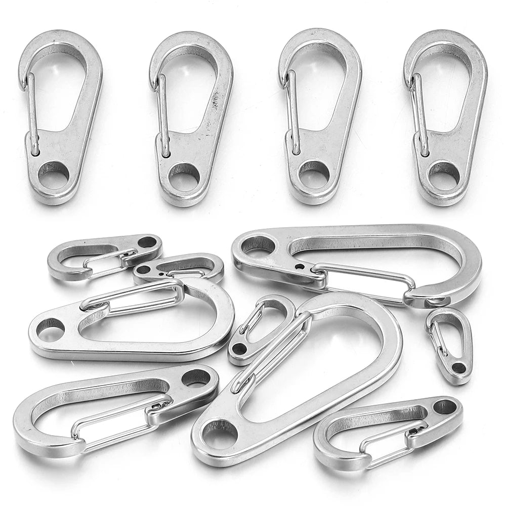 Mini Stainless Steel Carabiner Clip Spring Snap Hook 2-5pcs Carabiner Snap Hook PLUSH