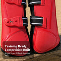 Horse Front Leg Tendon Boot – PU Shell & Neoprene | Sunnimix Horse Leg Boot PLUSH Red