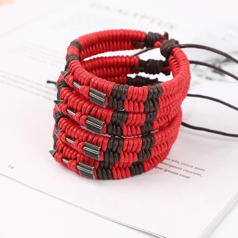 Hand-Woven Bow & Arrow Couple Bracelet – Red Rope Charm Charm Bracelet PLUSH
