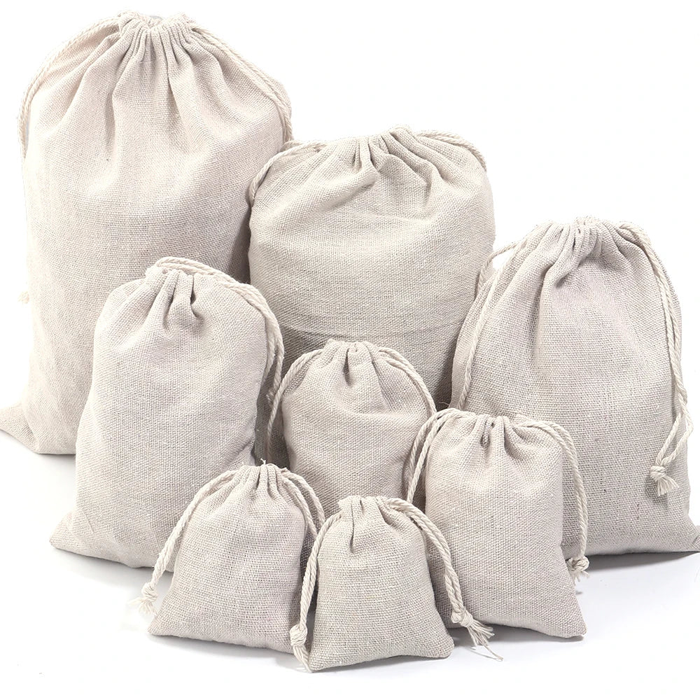 Jute Linen Drawstring Bags – Jewelry & Gift Pouches 5-10pcs Jewelry Gift Pouches PLUSH