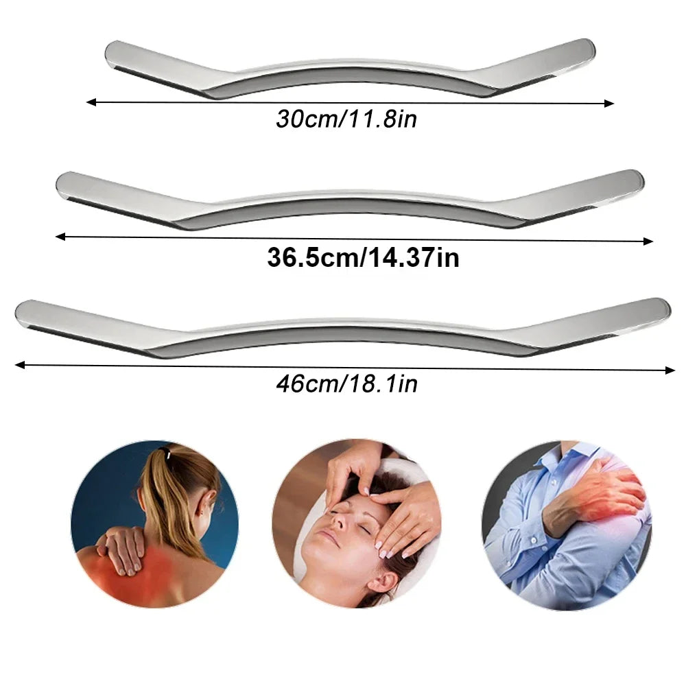 Stainless Steel Gua Sha IASTM Scraping Massage Tool – 3 Sizes Massage Scraping Tool PLUSH