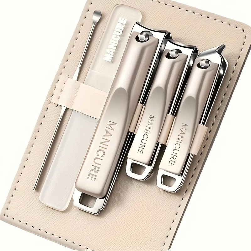 Ouriner 5-Piece Nail Care Set – Clippers, Nano File & Case Nail Care Set PLUSH