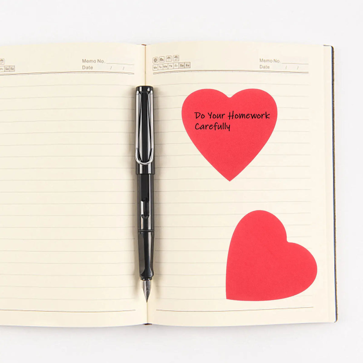 Red Heart Memo Stickers – 5 Books Self-Adhesive Note Pads Sticky Memo Pads PLUSH