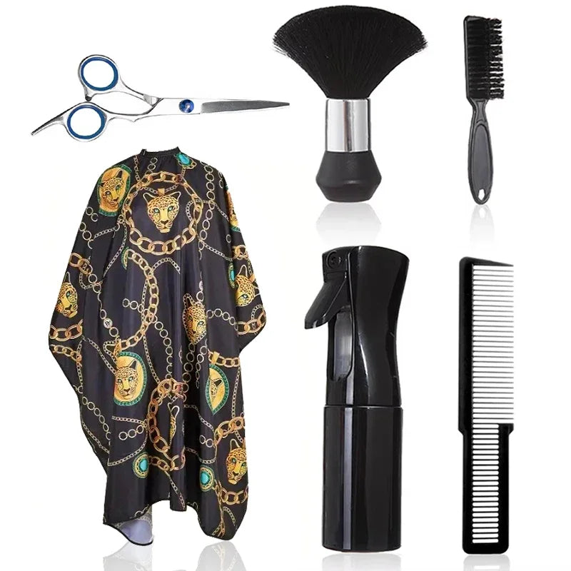 Hairdresser Aprons & Barber Shawls – 2/3/4pc Salon Cape Set Barber Salon Cape PLUSH SET-A