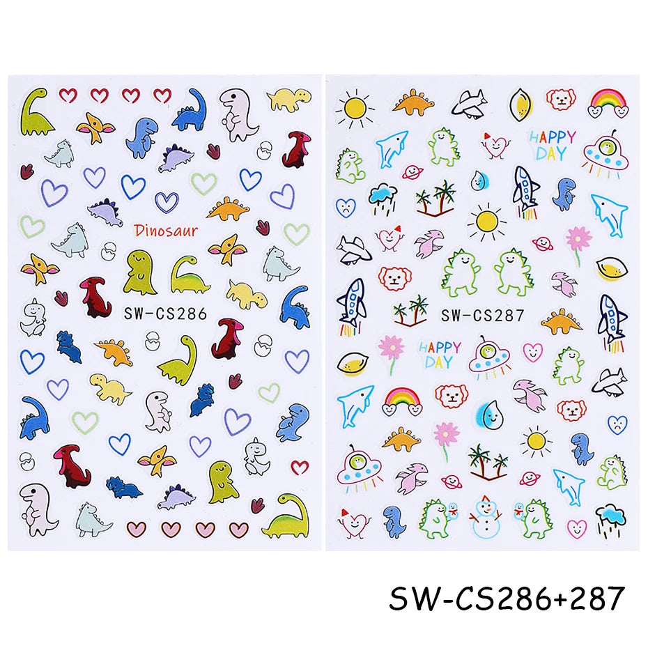 Cartoon Expression Nail Art Stickers 2pcs – DIY Decals Nail Art Stickers PLUSH SW-CS286 287