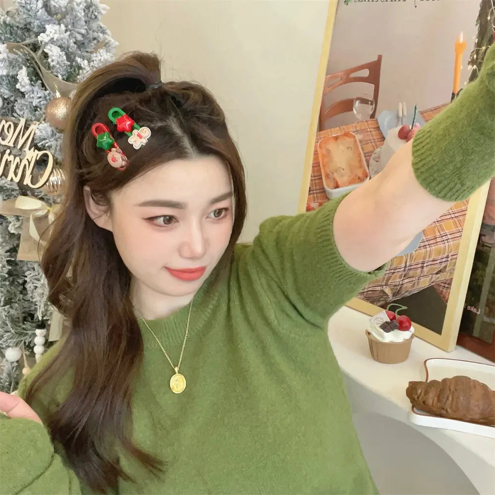 3-Pack Christmas Cartoon Hair Clips for Toddler Girls Kids Hair Clips PLUSH