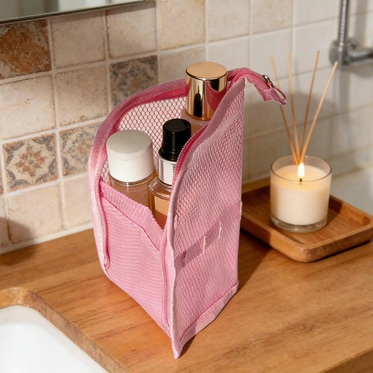 Waterproof Travel Toiletry Bag with Toothbrush Holder Travel Toiletry Bag PLUSH