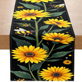 Sunflower & Bee Table Runner – Pastoral Home Décor Table Runner PLUSH A 33X90Cm