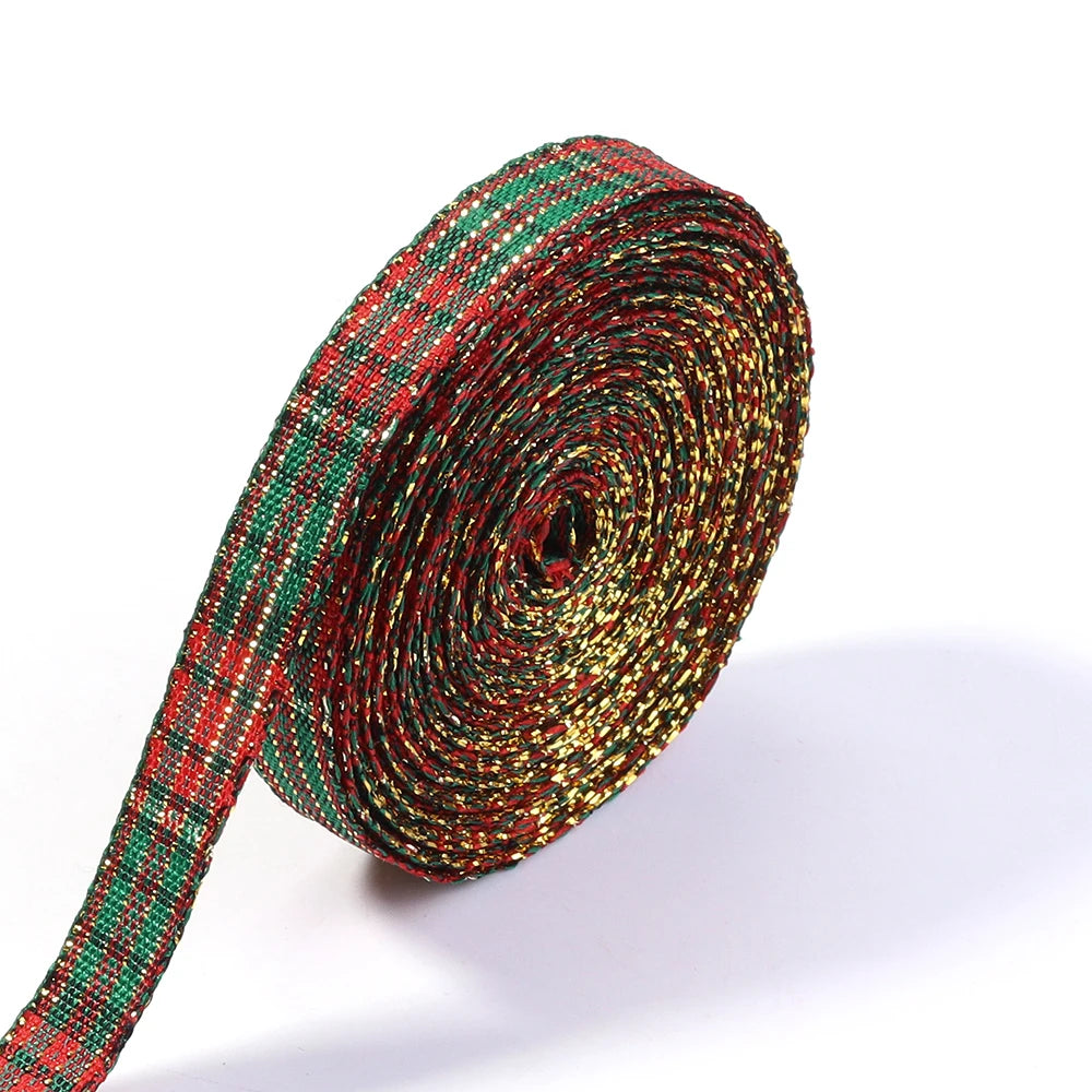 10 Yards Christmas Ribbon 10mm Red Green Polyester DIY Crafts Craft Ribbon PLUSH 01 10mm