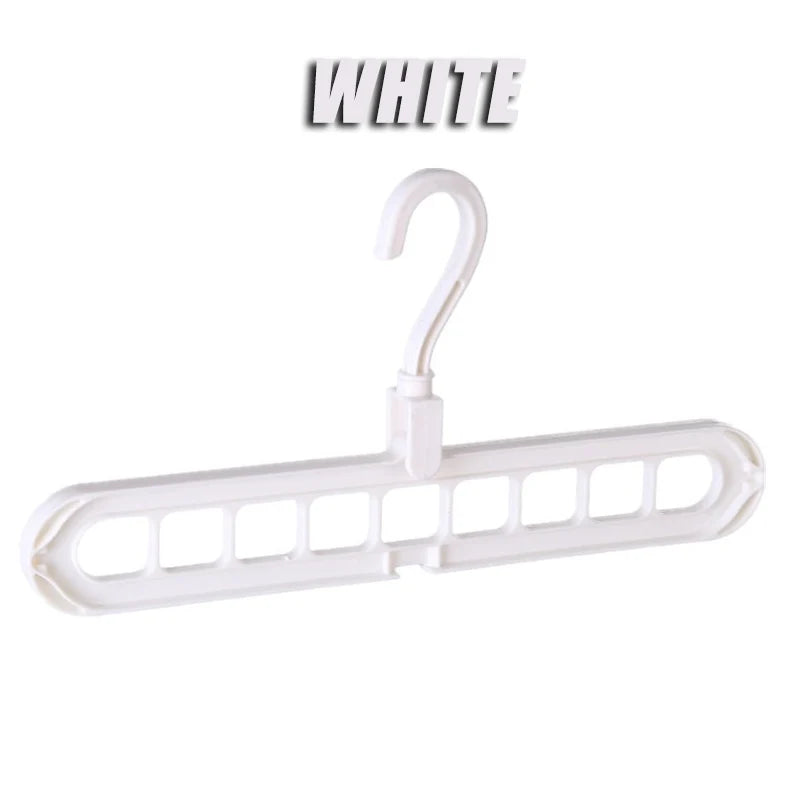 Foldable 9-Hole Closet Organizer Hanger – Space Saving Rack Closet Organizer Hanger PLUSH White 5PCS