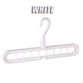 Foldable 9-Hole Closet Organizer Hanger – Space Saving Rack Closet Organizer Hanger PLUSH White 5PCS