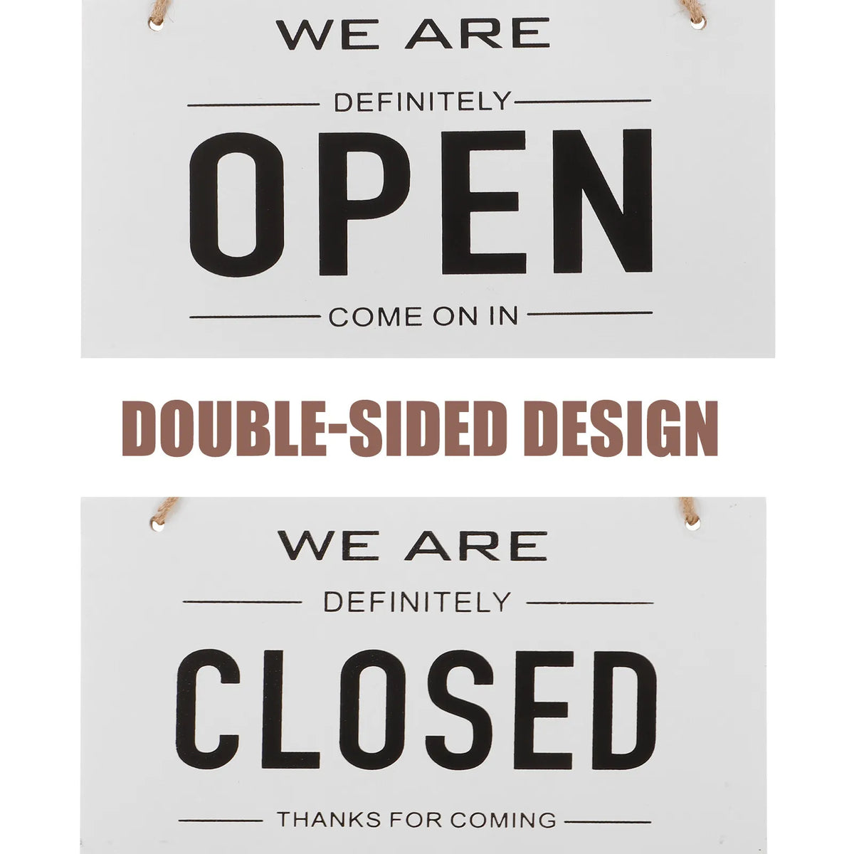 Wooden Open Closed Sign Double-Sided Hanging Door Sign Wooden Door Sign PLUSH