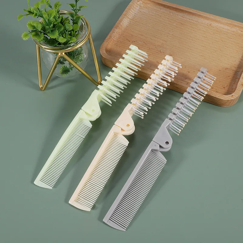 Folding Pocket Beard Comb – Double-Sided Fine & Wide Teeth Beard Pocket Comb PLUSH