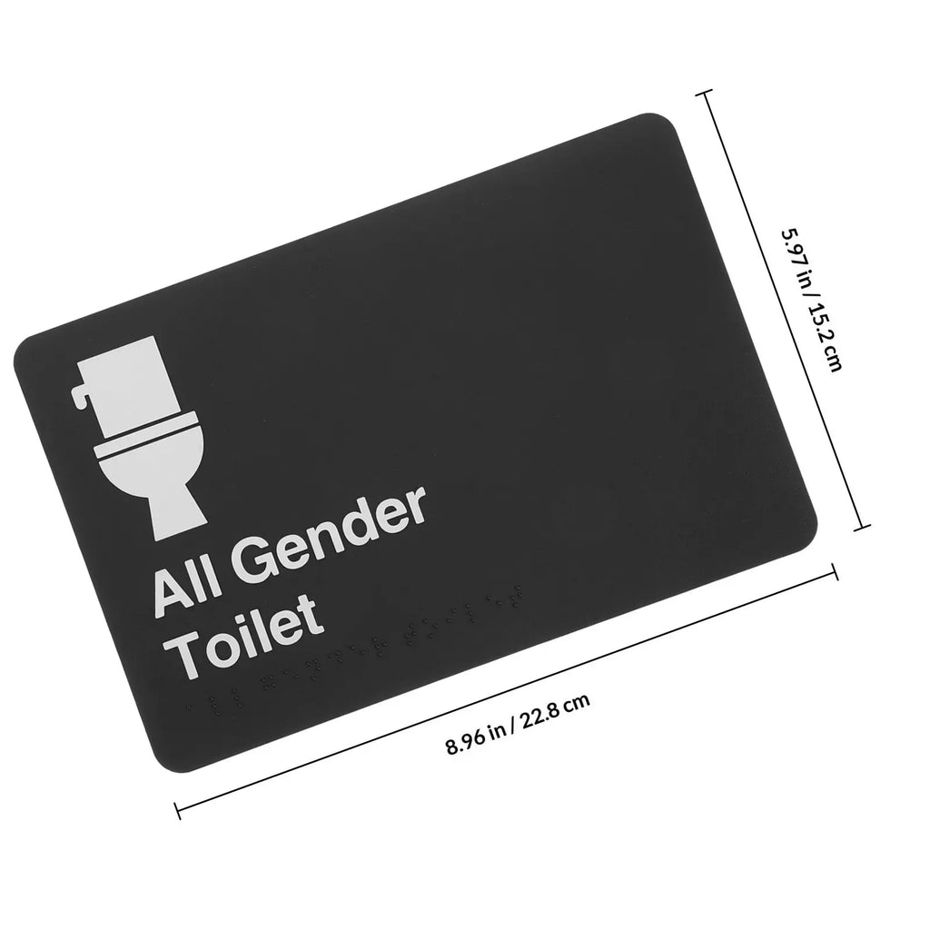 All Gender Restroom Sign with Braille – Unisex ABS Bathroom Sign Restroom Door Sign PLUSH