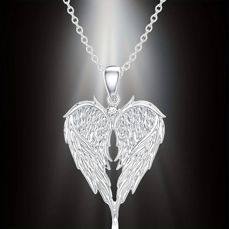 Angel Wings Heart Necklace & Earrings Set | Women's Jewelry Jewelry Set PLUSH