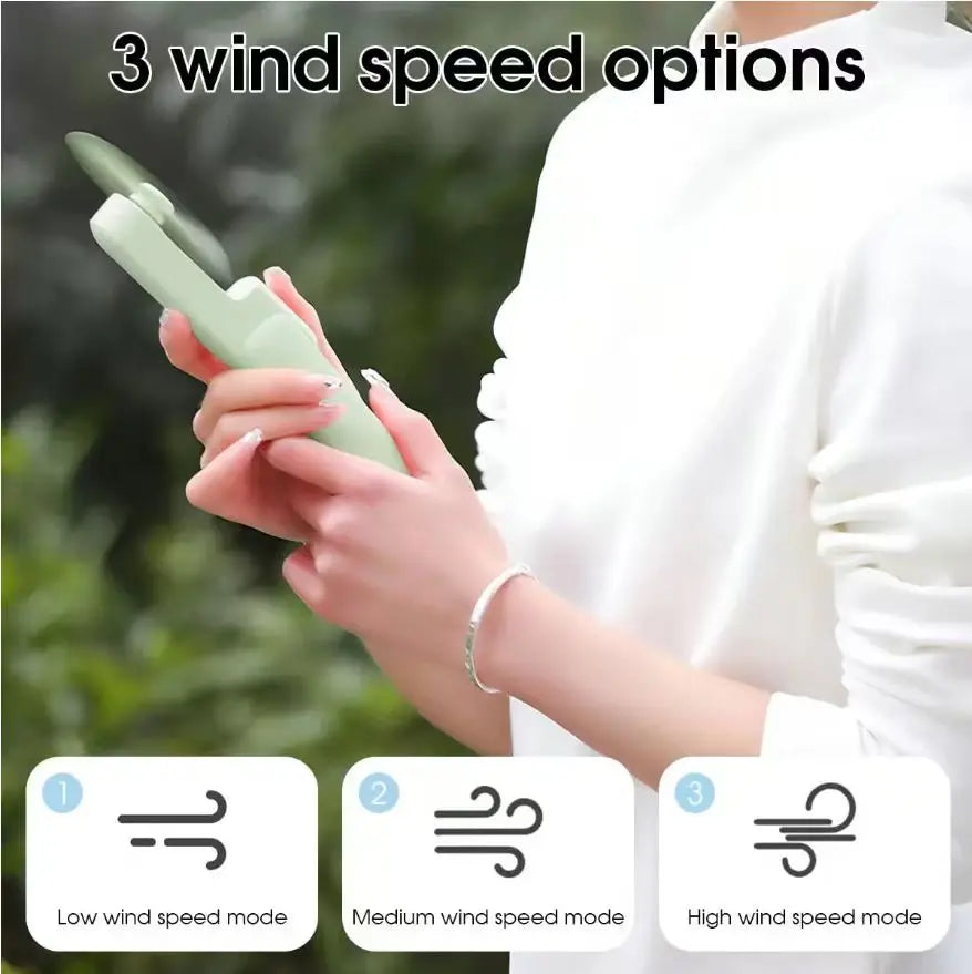 Portable USB Rechargeable Foldable Mini Handheld Fan – 3 Speeds Handheld Mini Fan PLUSH