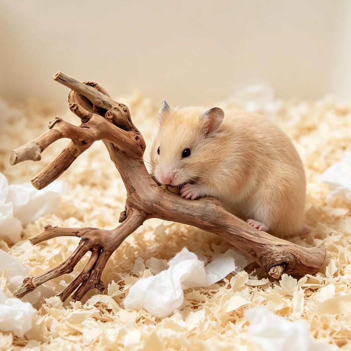 Wooden Hamster Climbing Toy – Branches, Swing & Ladder Small Pet Climbing Toy PLUSH