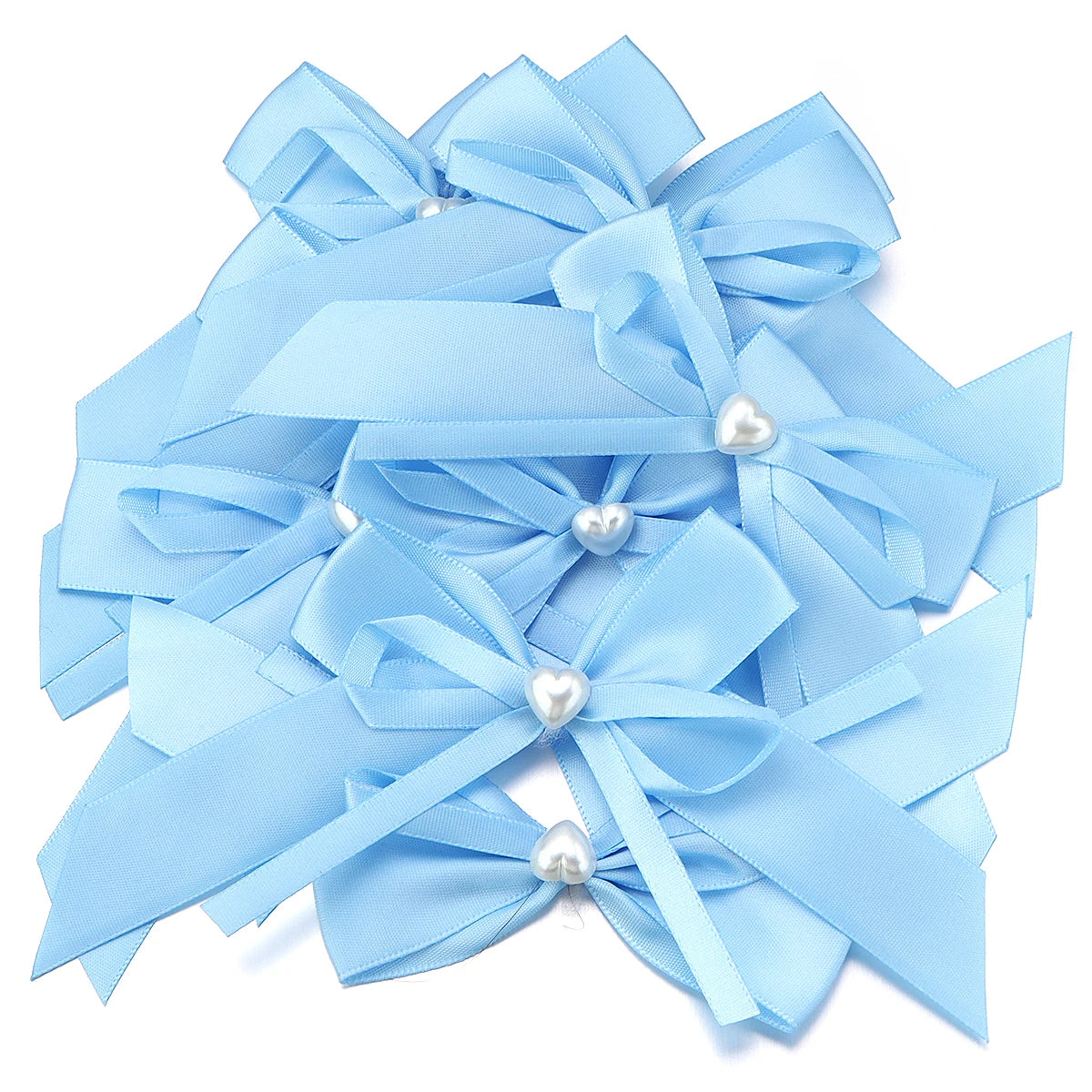 10pcs Double Layer Polyester Pearl Bows – DIY Jewelry & Craft DIY Bow Embellishments PLUSH blue