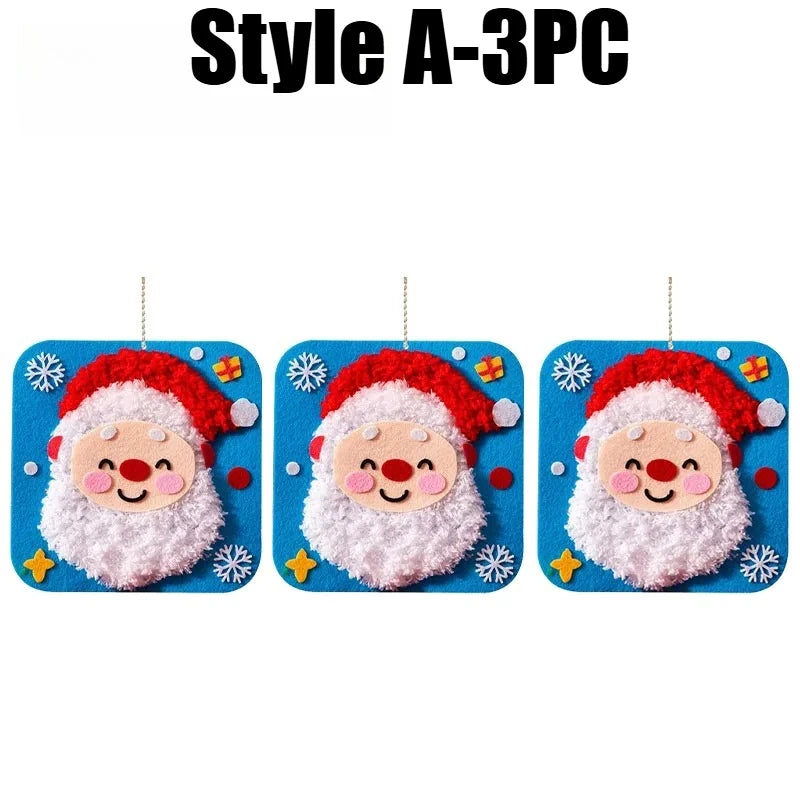 Felt Craft Kit for Kids – DIY Sewing Threading Painting Kids Craft Kit PLUSH Style A-3PCS