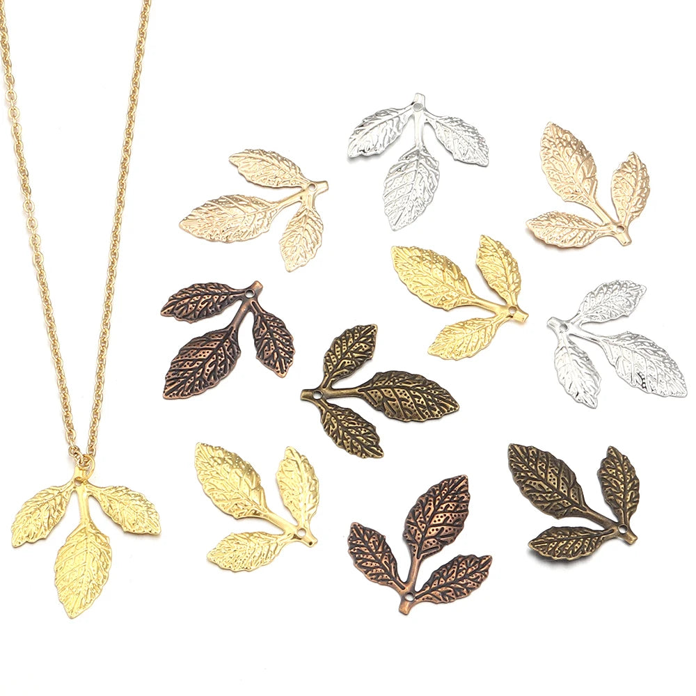 50pcs Vintage Iron Leaf Charms – DIY Jewelry Pendants Jewelry Charms PLUSH
