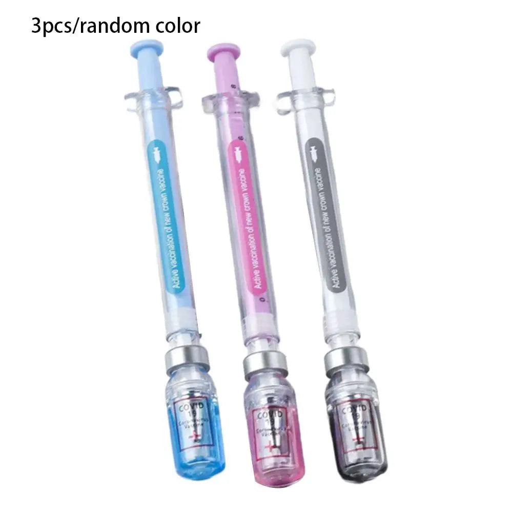 Syringe Novelty Gel Pens 3-Pack | Assorted Colors Novelty Gel Pens PLUSH A