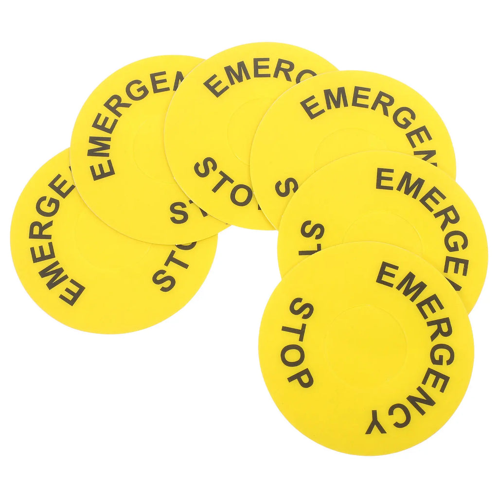 6-Pack Emergency Stop Safety Warning Labels – PVC Stickers Safety Warning Labels PLUSH