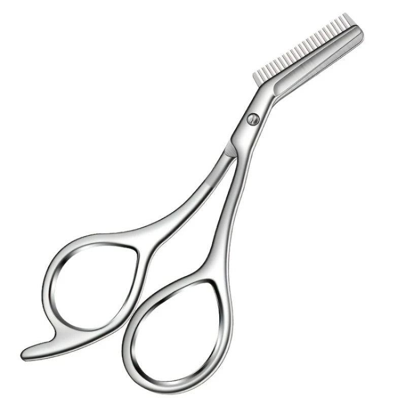 Stainless Steel Eyebrow Scissors with Comb | Hypoallergenic Eyebrow Grooming Scissors PLUSH eyebrow scissors
