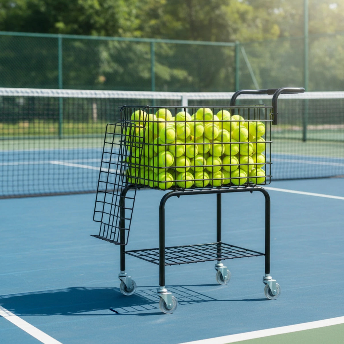 Heavy-Duty Tennis Ball Cart with Wheels – Holds 350 Balls Tennis Ball Cart PLUSH